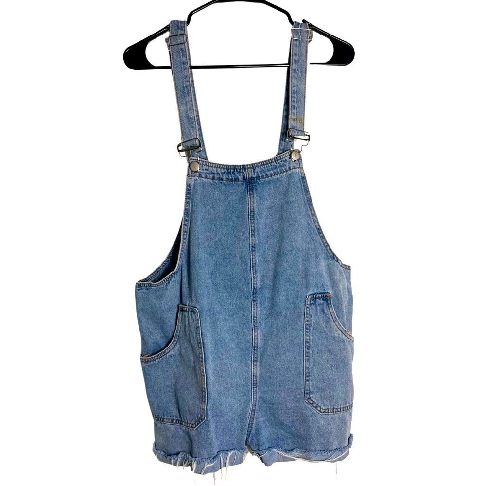 SHEIN Women’s Denim Shorts Overalls Deep Pockets Romper